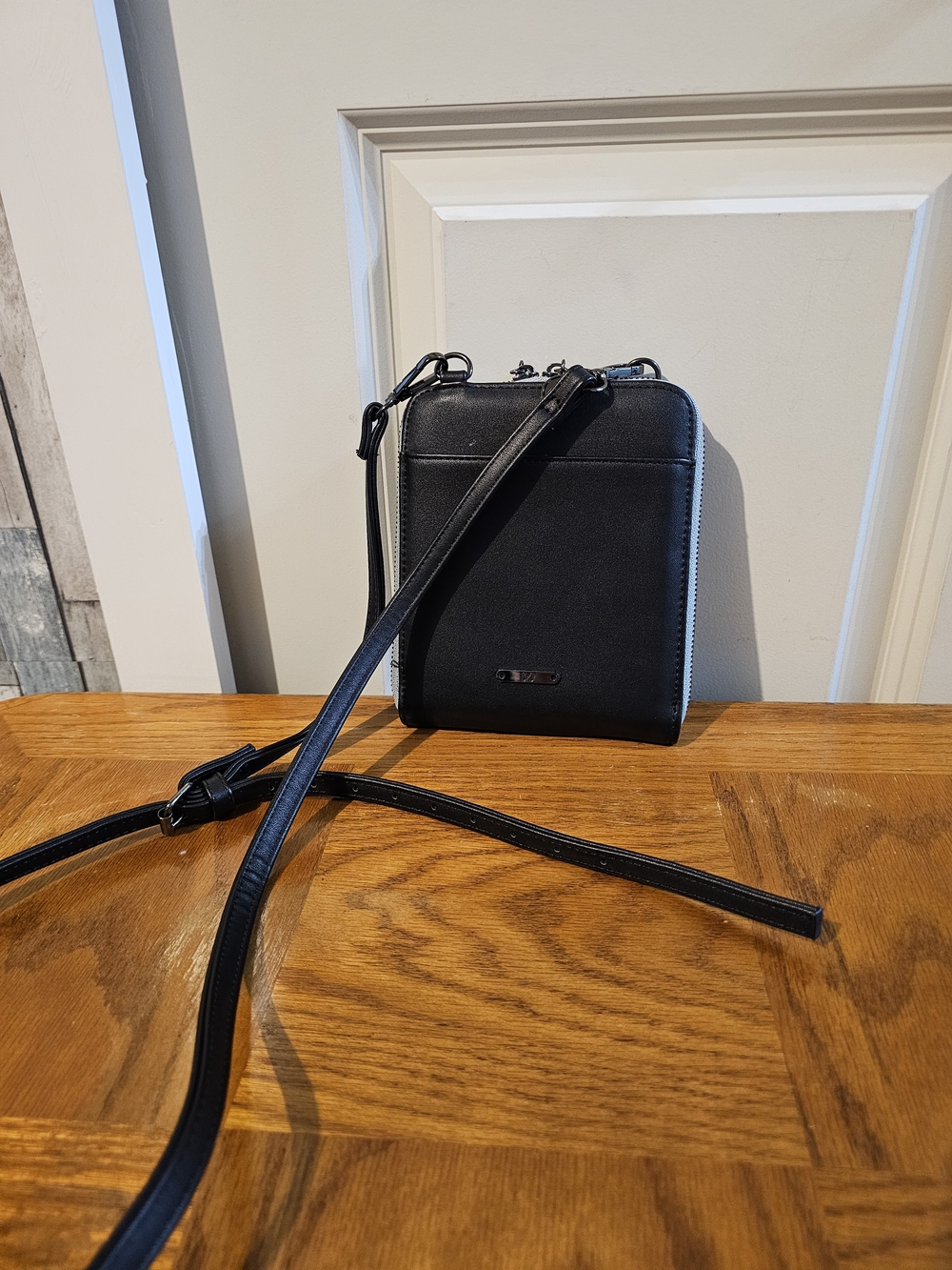 C&C California Black Crossbody Phone Bag with Silver Hardware